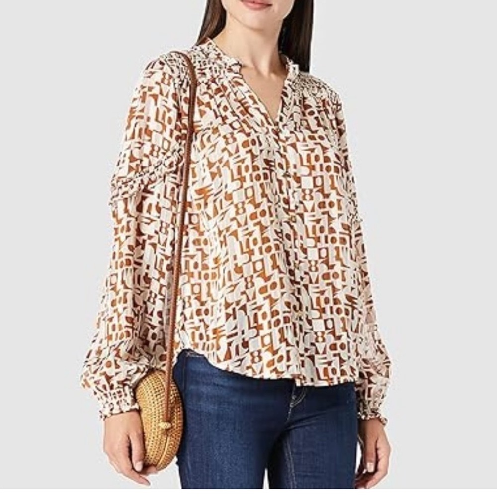 Scotch and Soda Maison Scotch Geometric Print Button Down Blouse